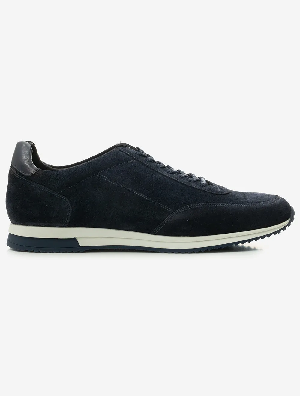 Bannister Suede Trainer Navy