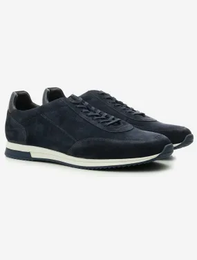 Bannister Suede Trainer Navy