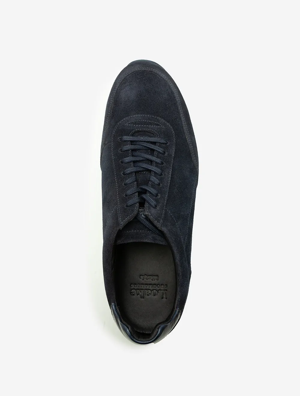 Bannister Suede Trainer Navy