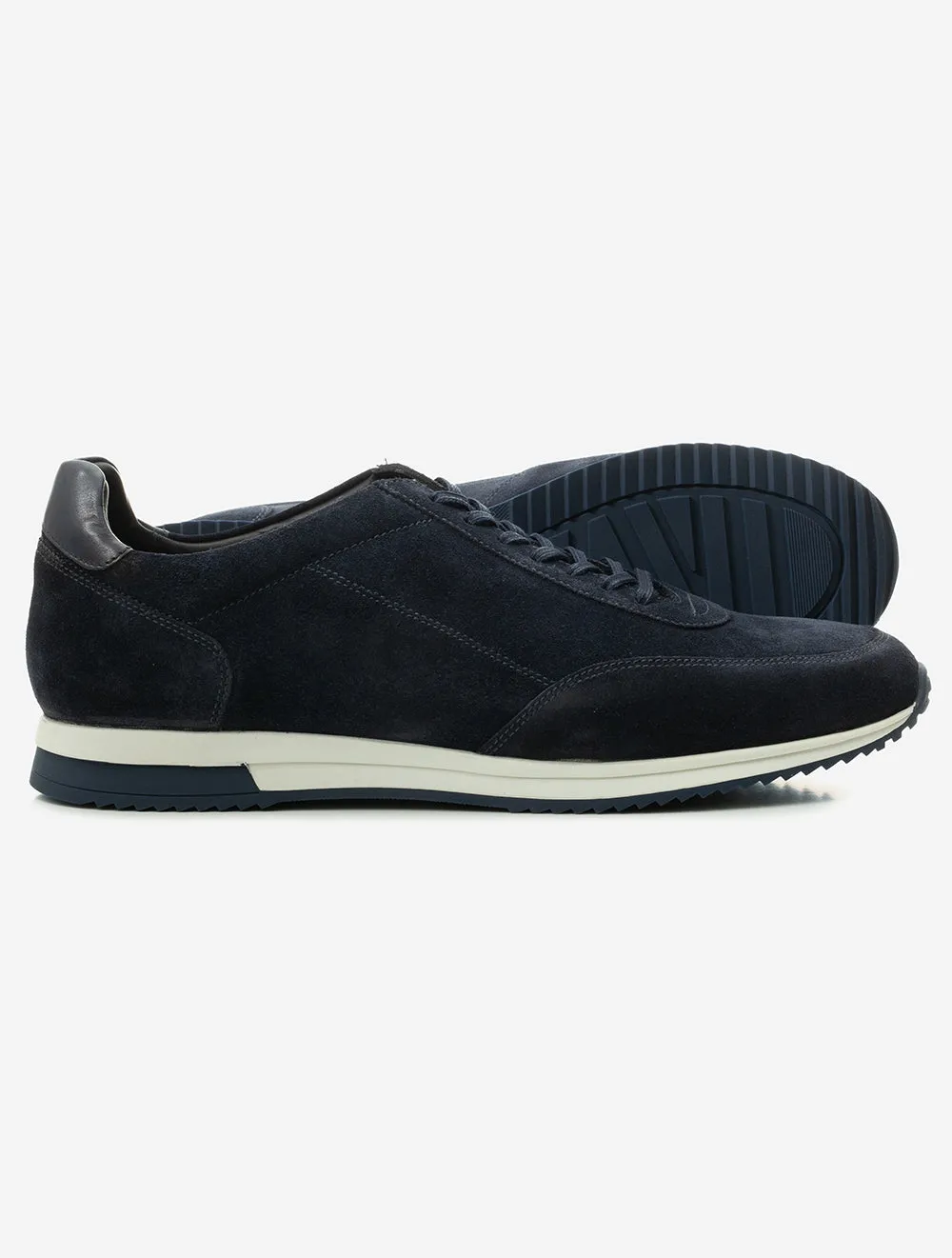 Bannister Suede Trainer Navy