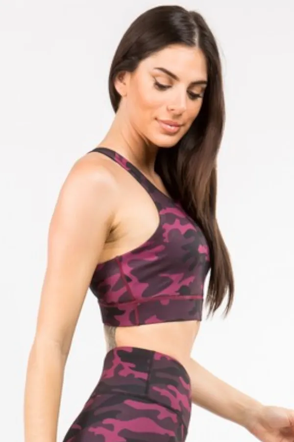 Can You See Me? Camo Activewear Sports Bra