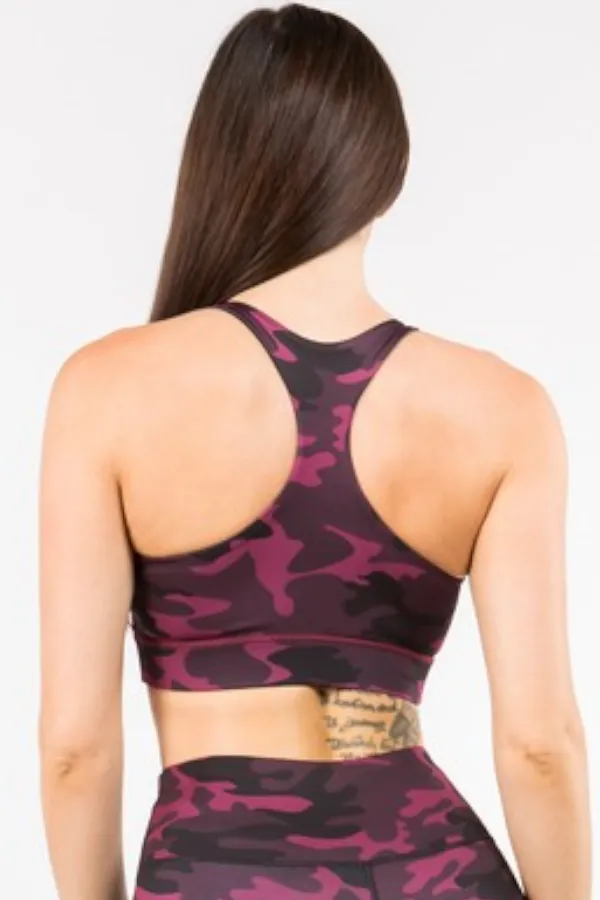 Can You See Me? Camo Activewear Sports Bra