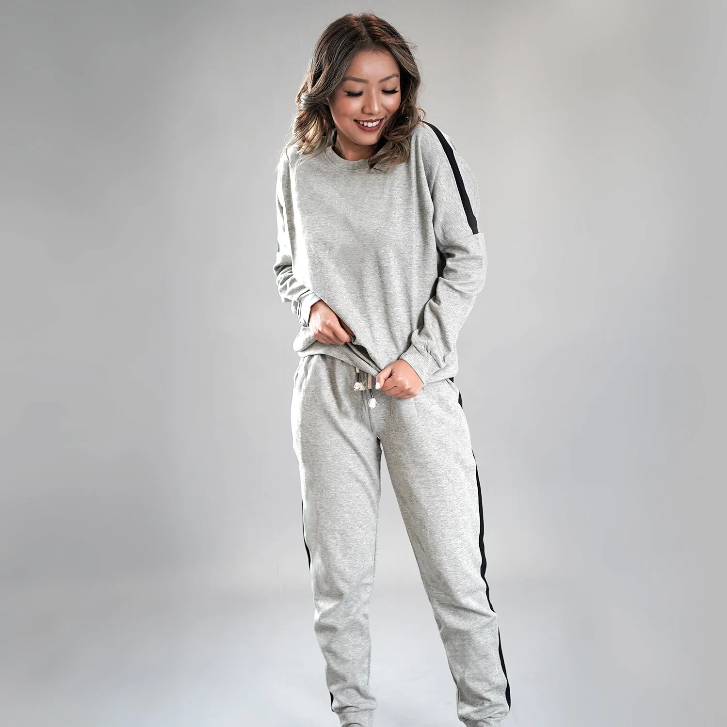 Cotton Sweat Shirts Pants Two Piece Set