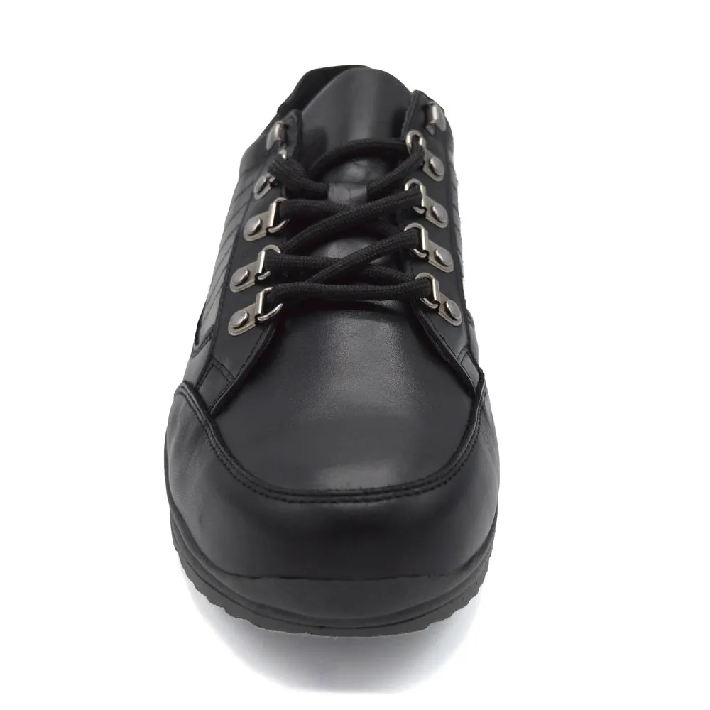 DB Sharnbrook - Mens Extra Wide Fit Trainer-  6V  (6E-8E) Fitting - Black Leather