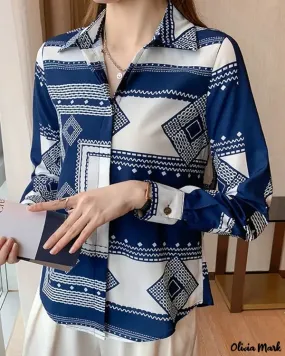 Deanwangkt - Geometric Print Long Sleeve Shirt