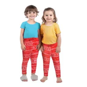 Girls Boys Jogger Bottoms | Pyjamas | Red and White | Velvet Fleece | 100% Cotton | Unisex | 18 Months to 4 Years