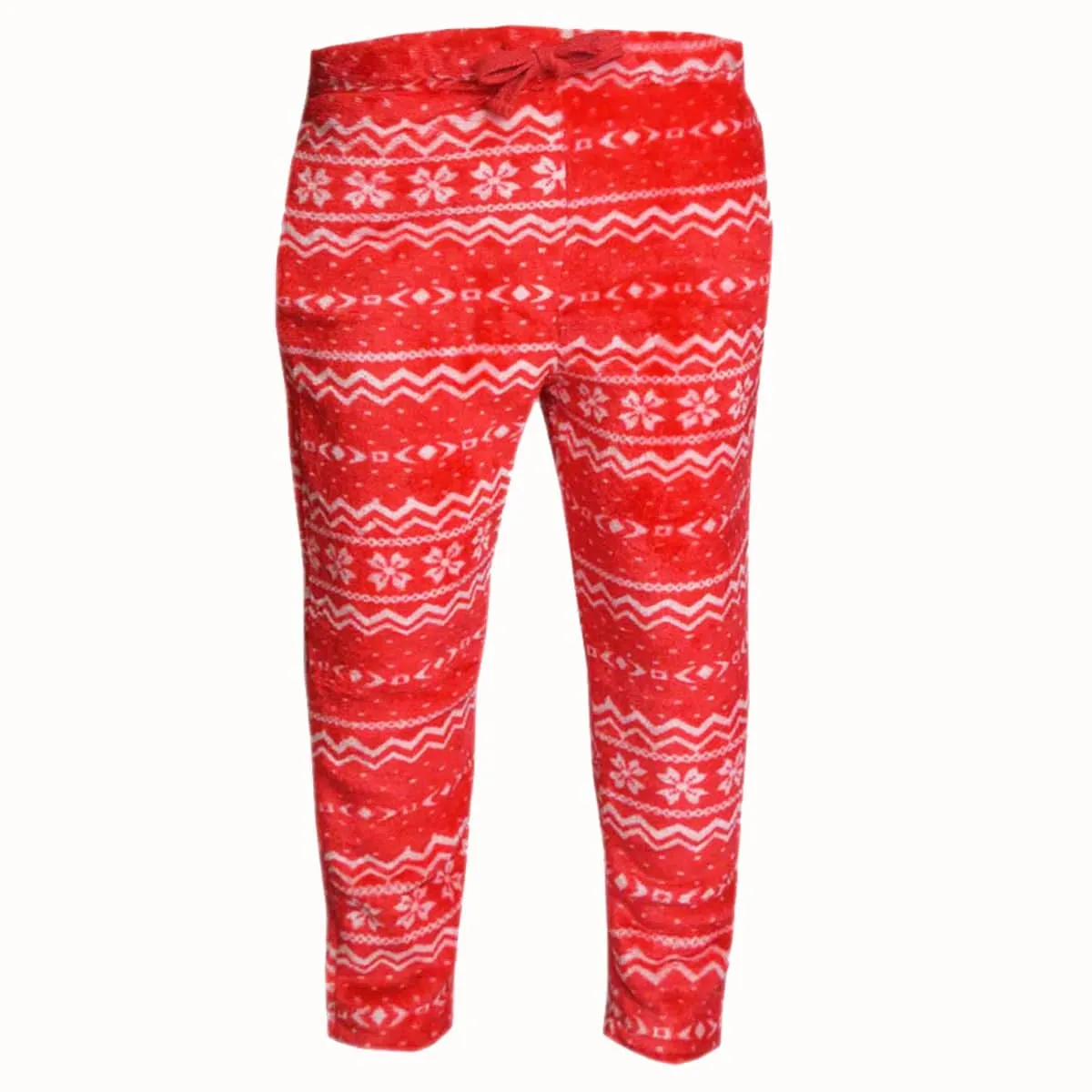 Girls Boys Jogger Bottoms | Pyjamas | Red and White | Velvet Fleece | 100% Cotton | Unisex | 18 Months to 4 Years