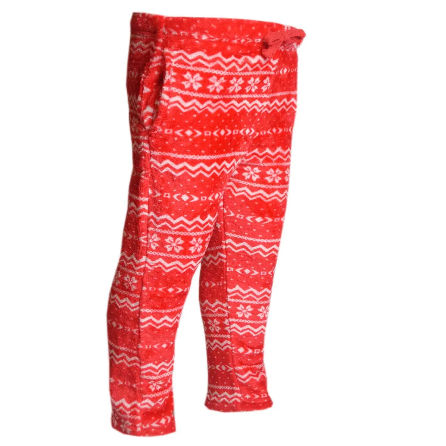 Girls Boys Jogger Bottoms | Pyjamas | Red and White | Velvet Fleece | 100% Cotton | Unisex | 18 Months to 4 Years