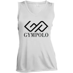 GYMPOLO BLACK COLOR  (PNG) copy LST352 Ladies' Sleeveless V-Neck Performance Tee