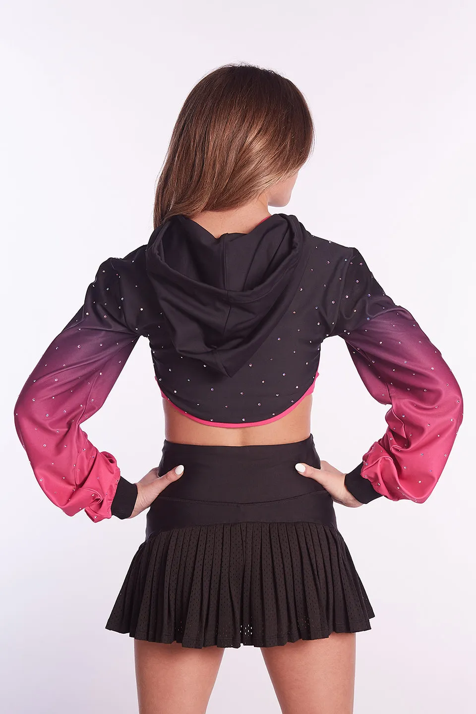 Hooded Shrug in Ombré Hyper Pink