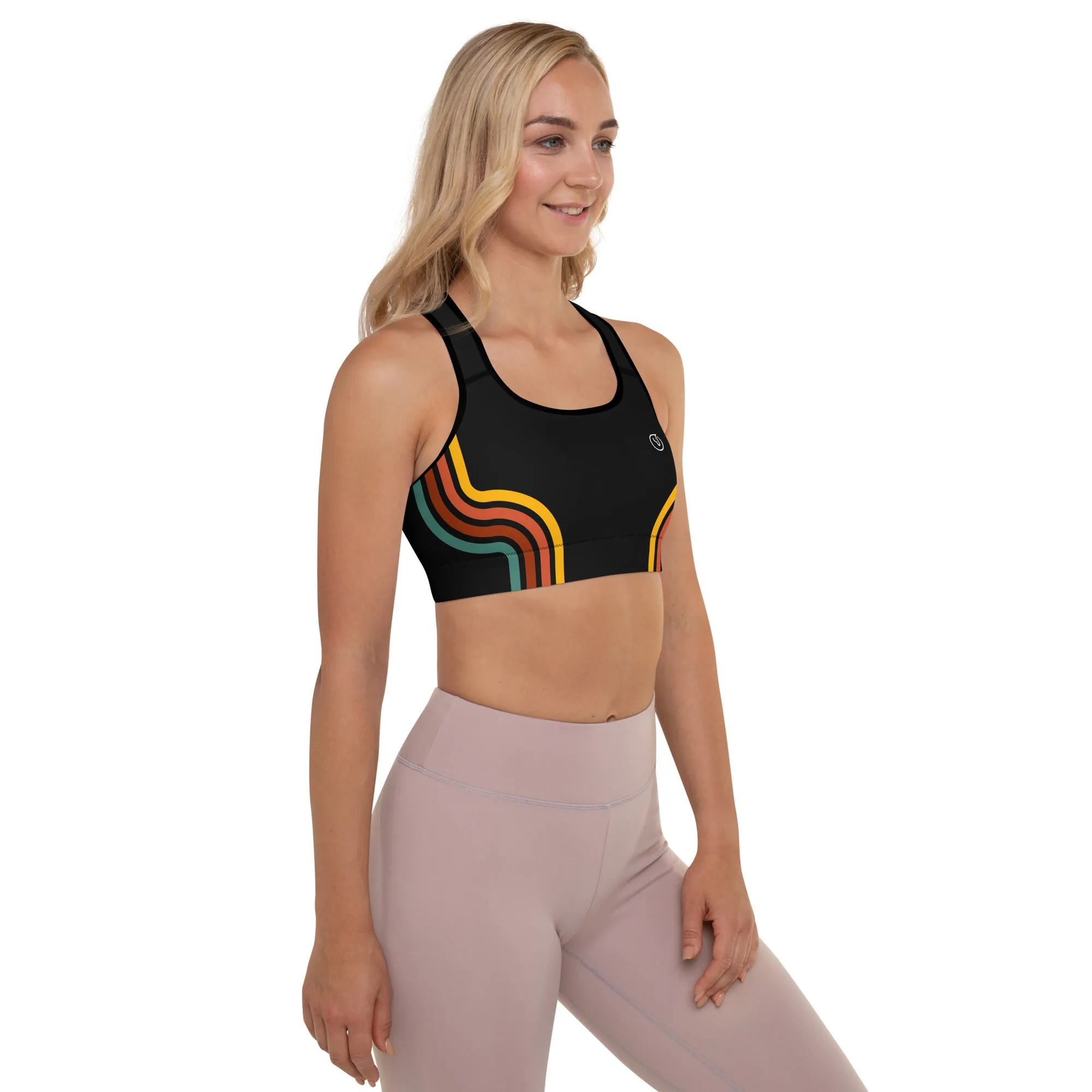 Humble Sportswear™ Black Stripe Padded Dri-Fit Sports Bra