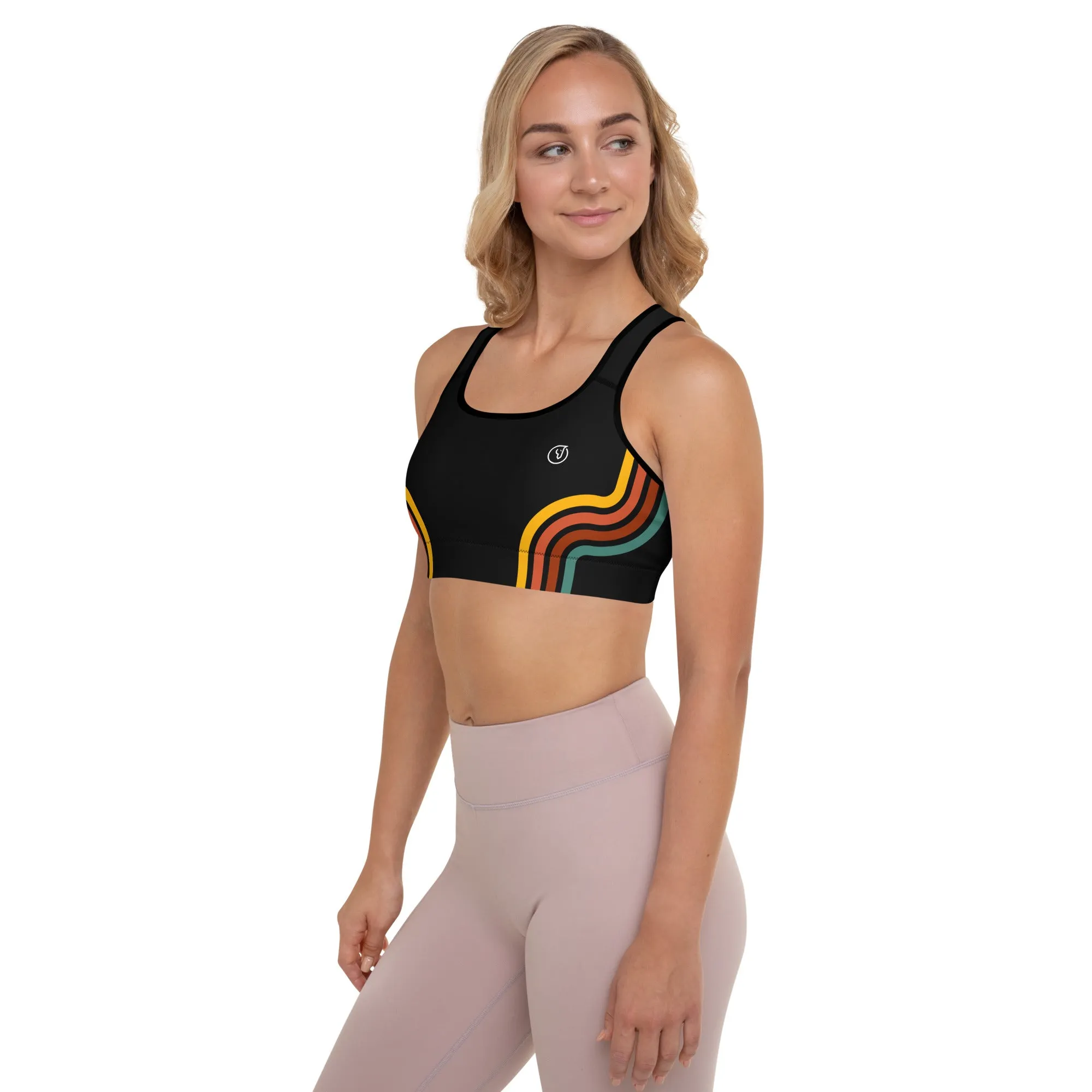 Humble Sportswear™ Black Stripe Padded Dri-Fit Sports Bra