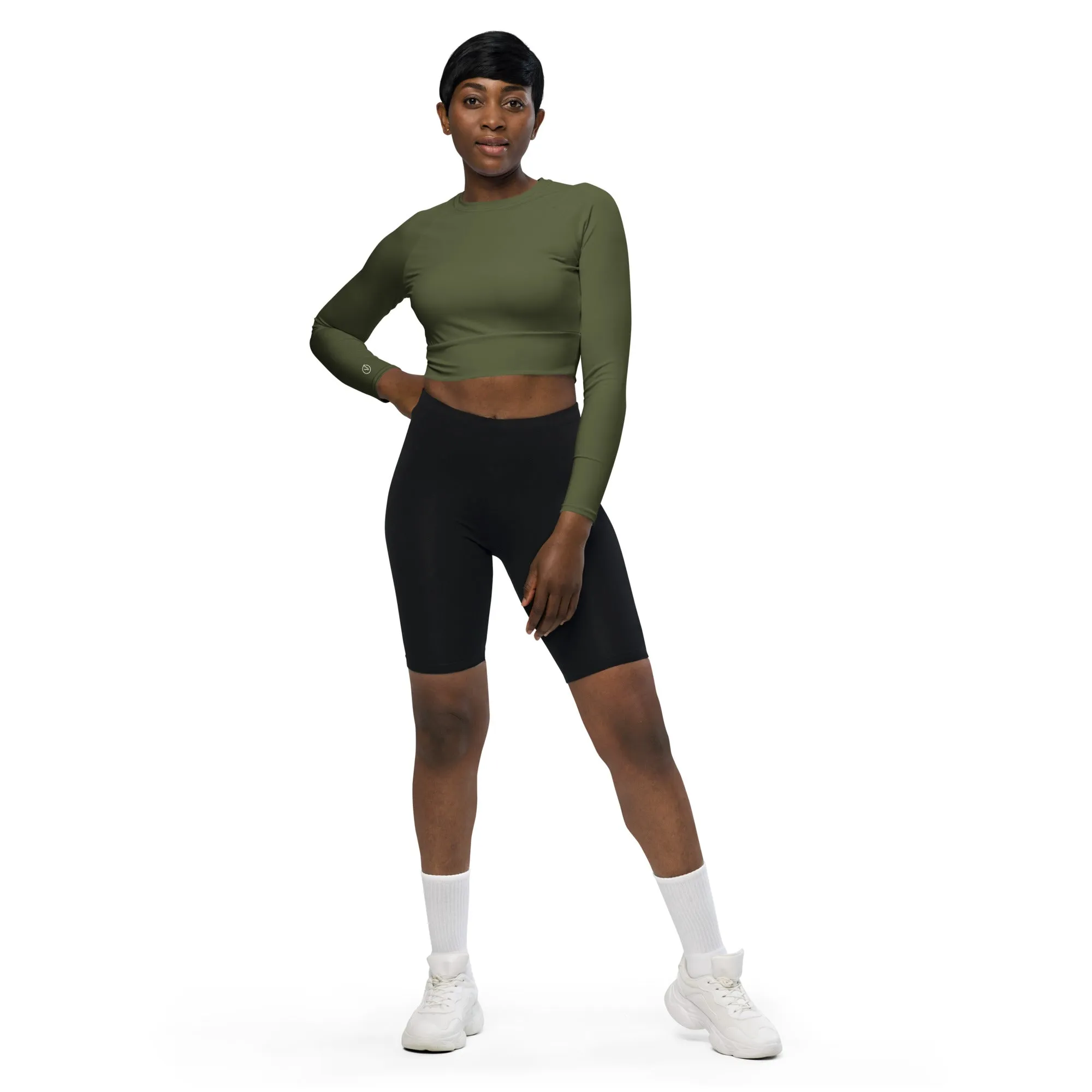 Humble Sportswear™ Olive Green Compression Crop Top