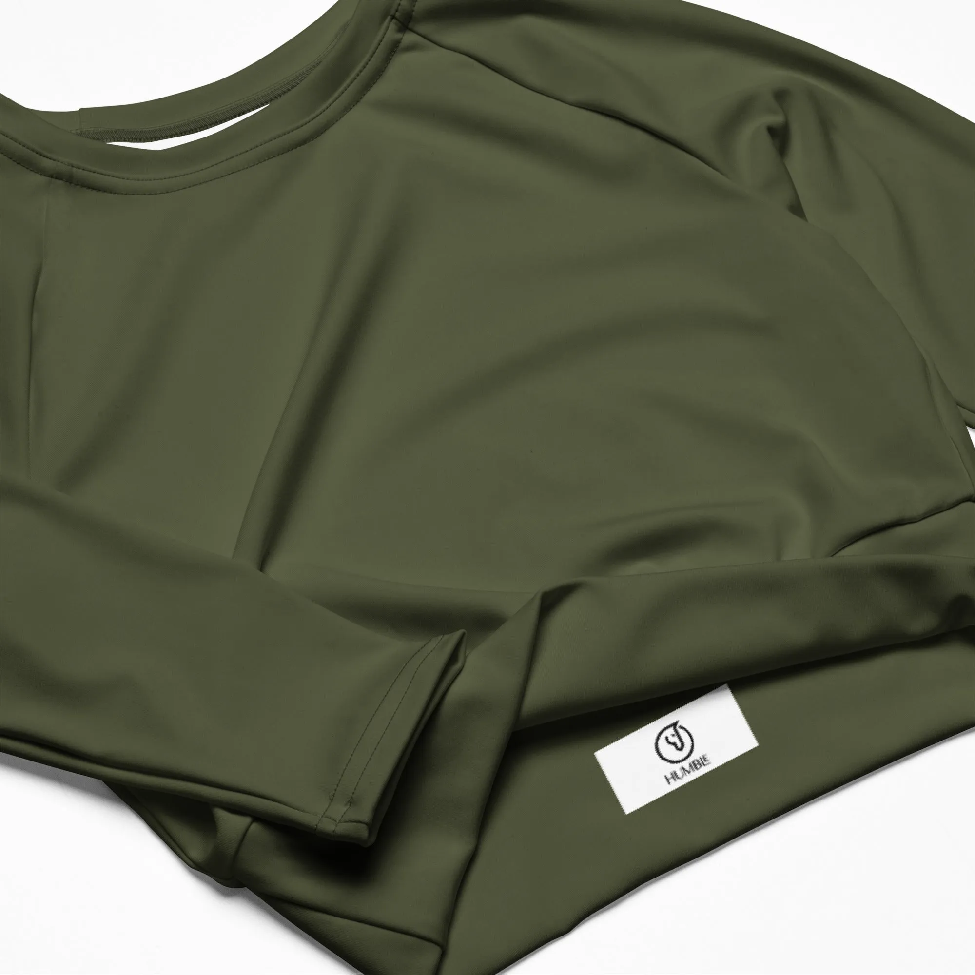 Humble Sportswear™ Olive Green Compression Crop Top