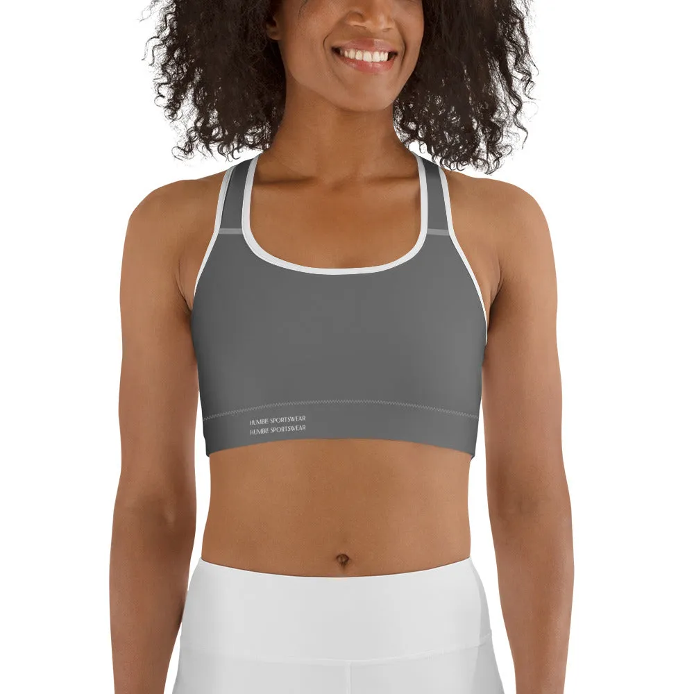 Humble Sportswear™ Pure Grey Dri-Fit Sports Bra