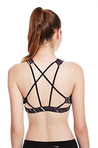 icyzone Women Activewear Yoga Clothes Strappy Crisscross Racerback Sports Bras