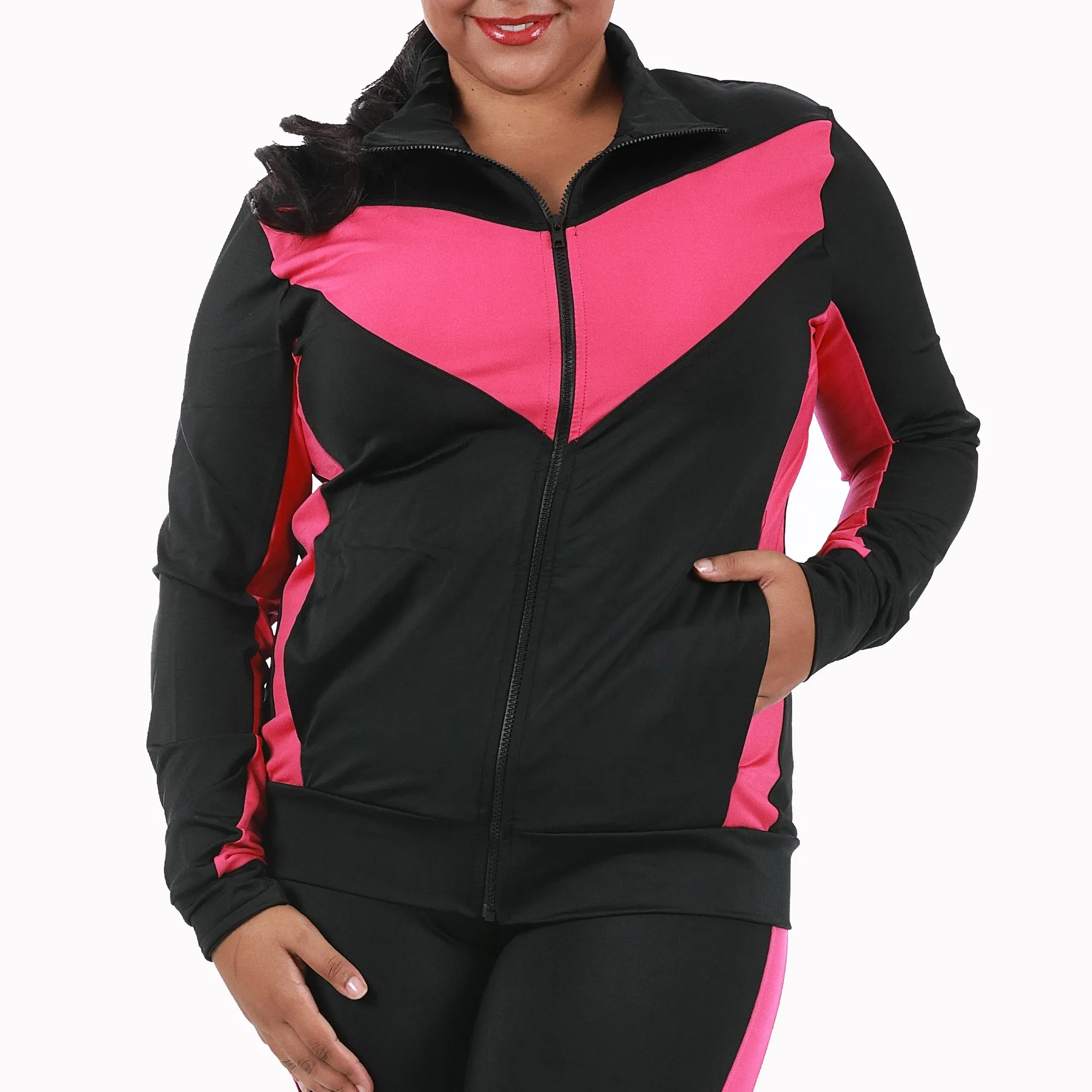 InstantFigure Curvy Plus Size Activewear Compression Jacket AWJ029C