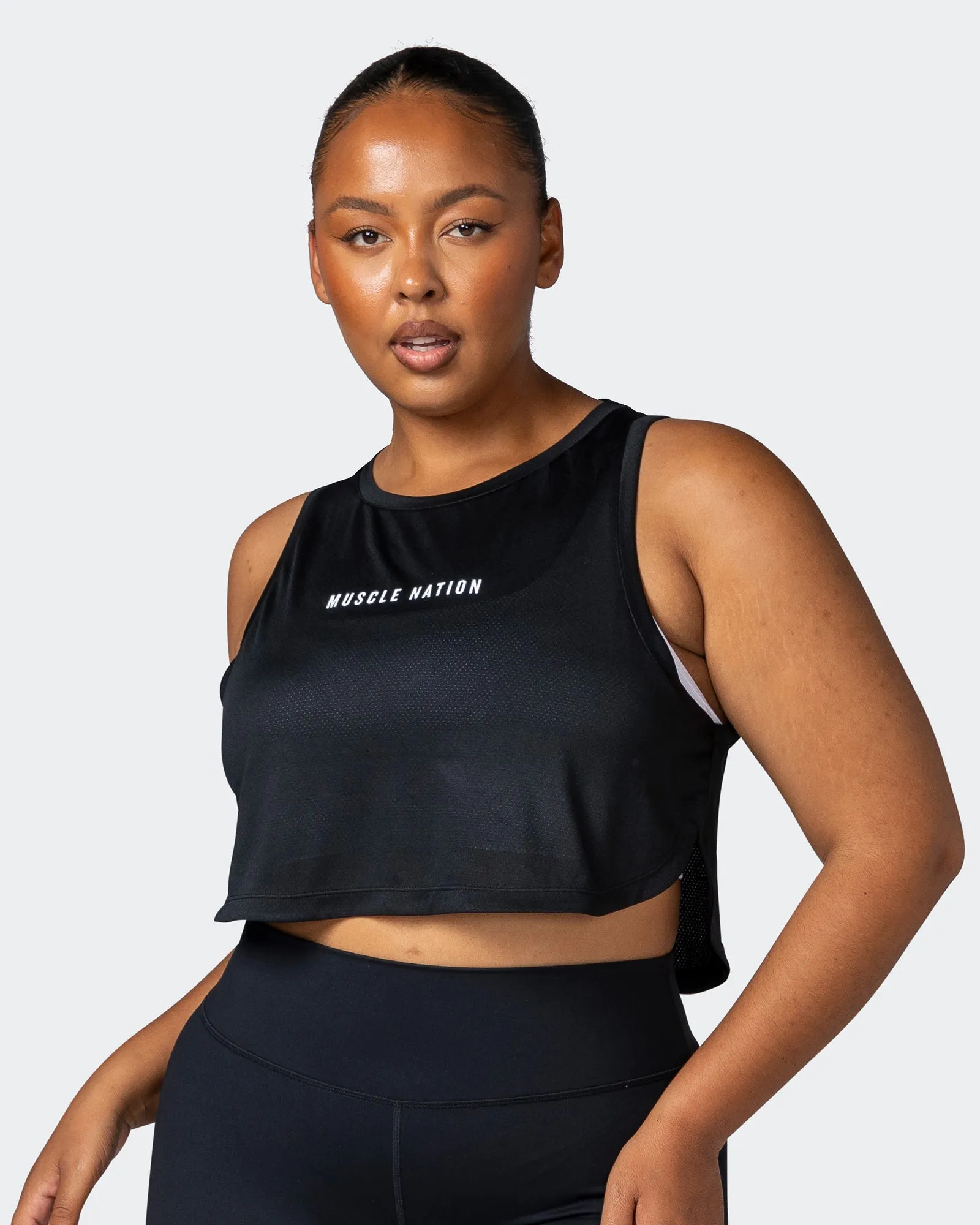 Limitless Cropped Training Tank - Black