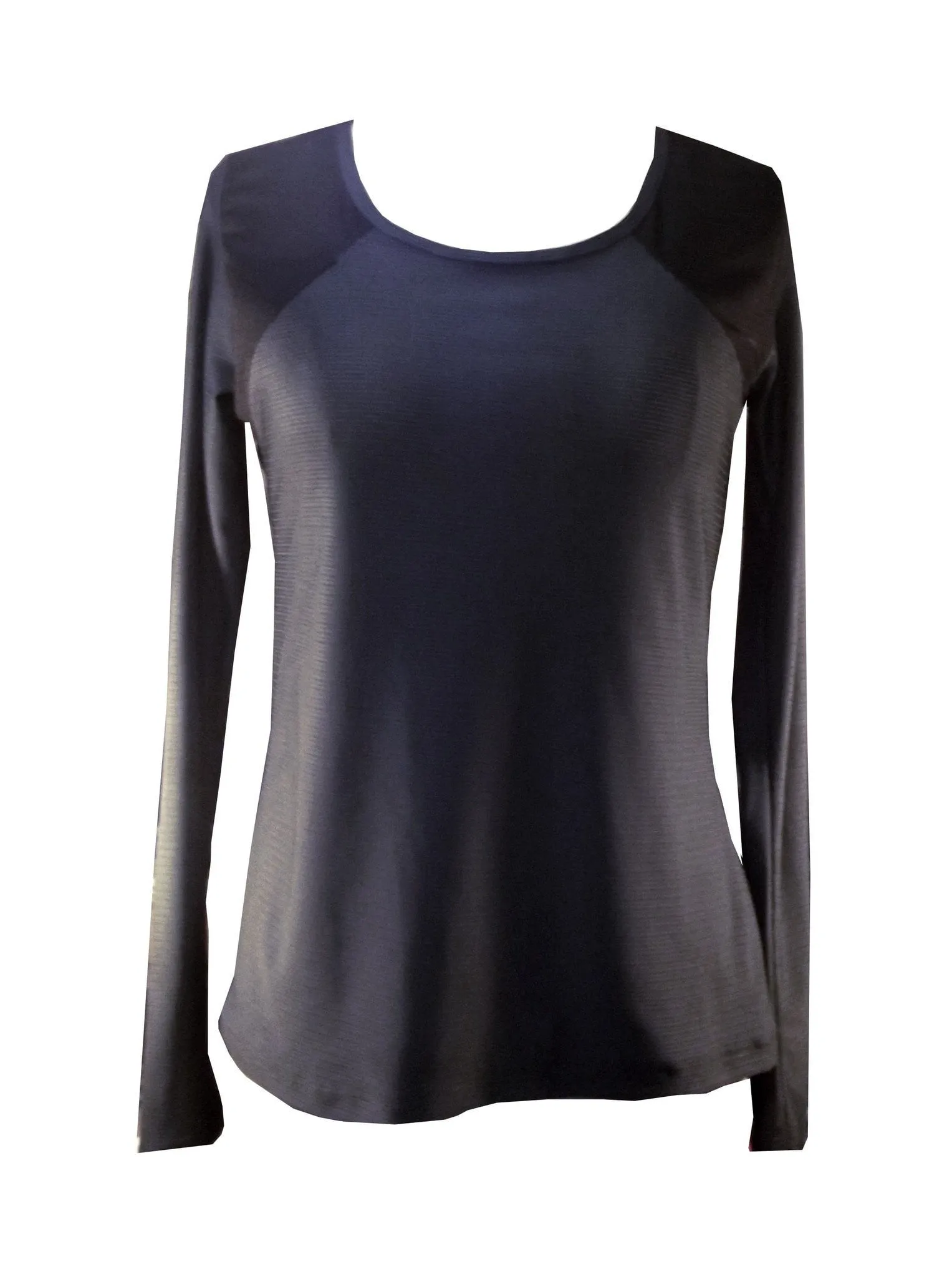 Long Sleeve Drapy Back Top - Metal Grey