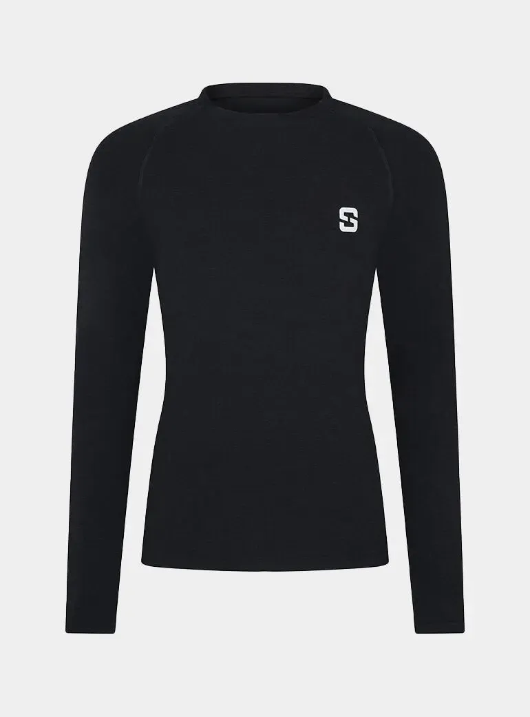 Long Sleeve Top - Marl Black