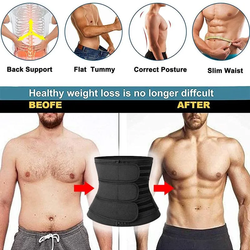 Mens Waist Trainer Corsets Fitness Trimmer Belt Slimming Body Shaper Weight Loss Sauna Sweat Girdle Workout Fat Burner Fajas(FHM1)(1U101)(1U9)(F101)