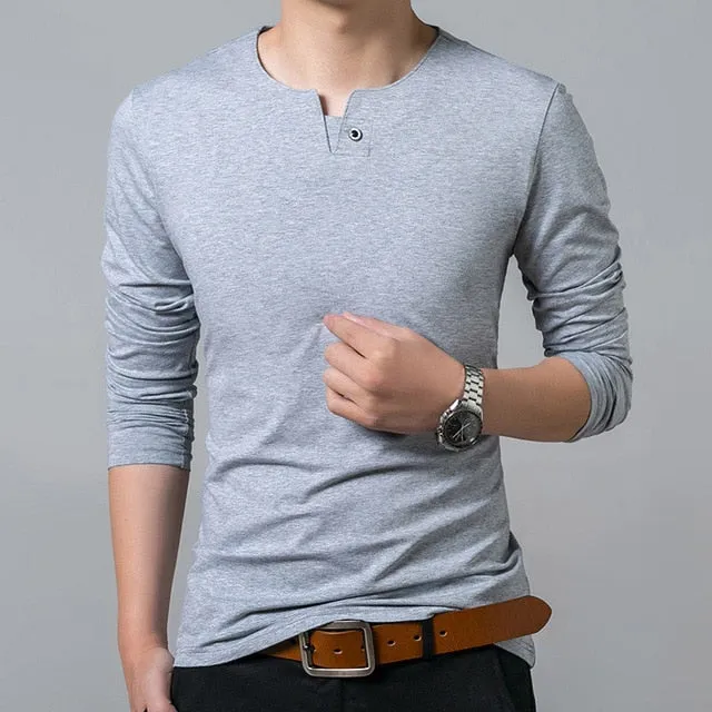 Mercerized Cotton Trends Korean Slim Fit Long Sleeve Shirt