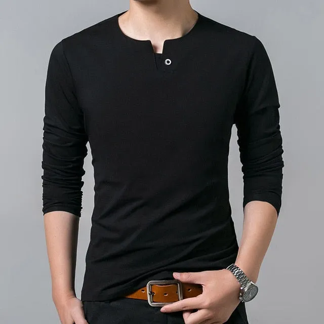 Mercerized Cotton Trends Korean Slim Fit Long Sleeve Shirt