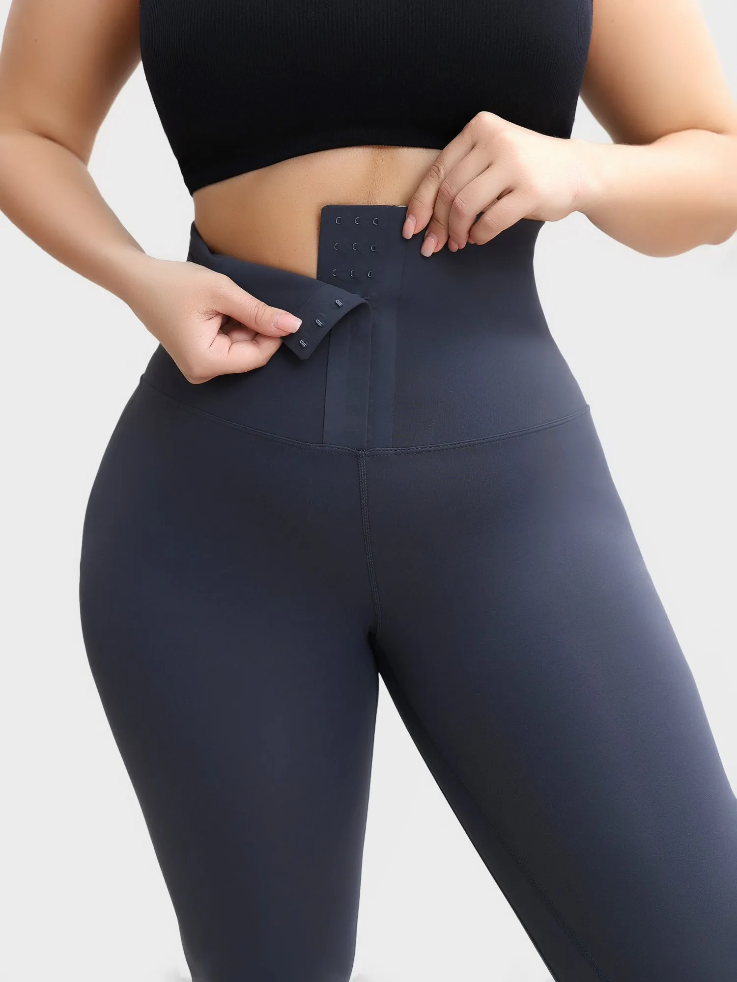 Midsize High Waist Invisible Hook and Eye Croch Hip-Lift 9/10 Yoga Pants