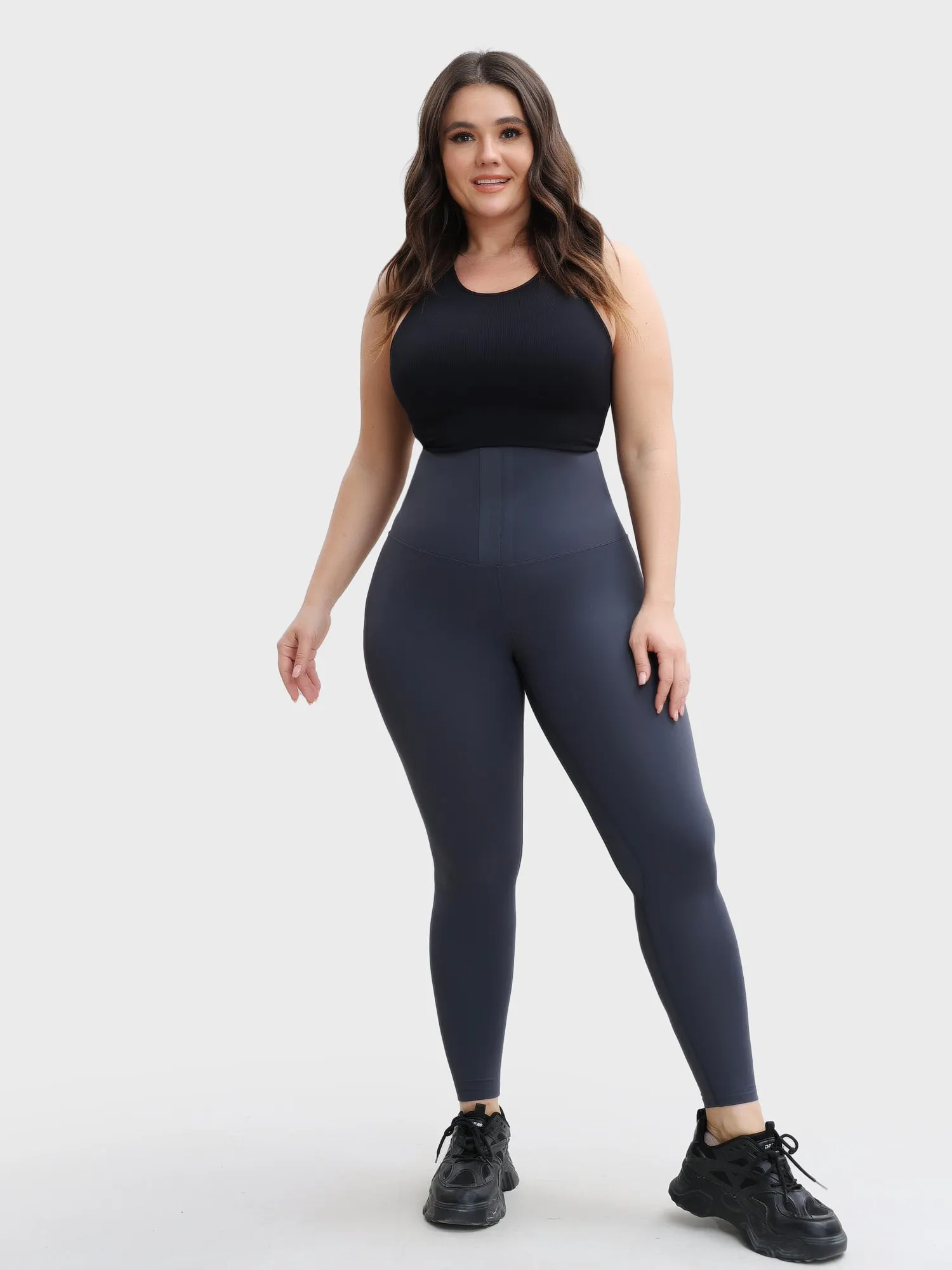 Midsize High Waist Invisible Hook and Eye Croch Hip-Lift 9/10 Yoga Pants