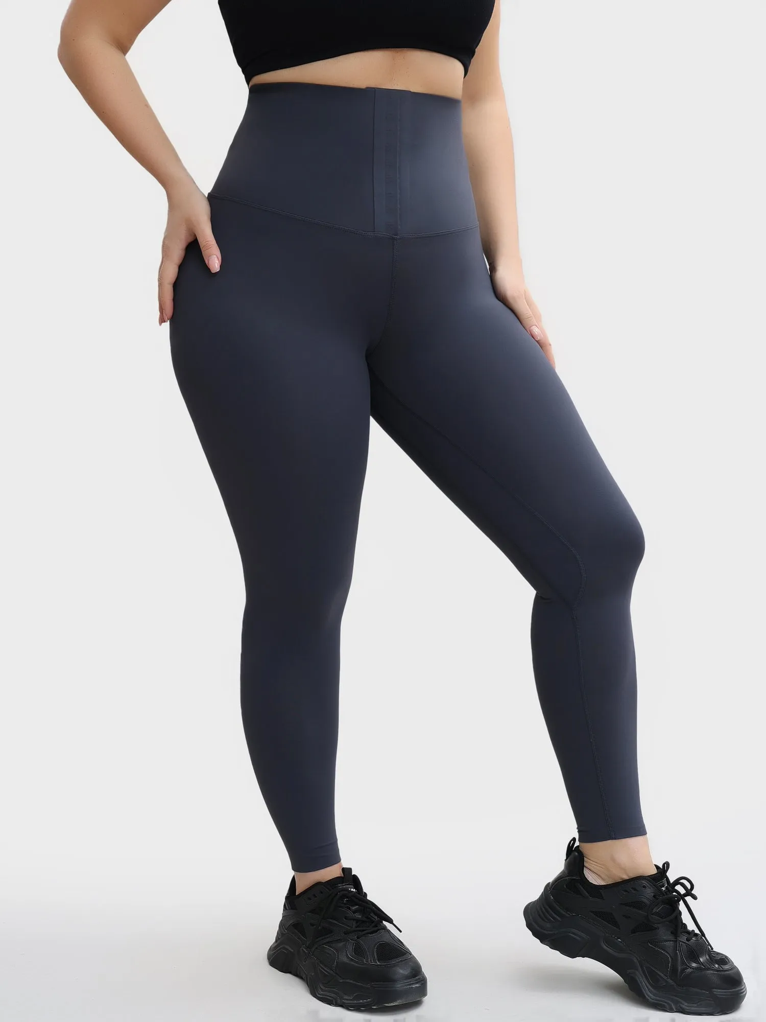 Midsize High Waist Invisible Hook and Eye Croch Hip-Lift 9/10 Yoga Pants