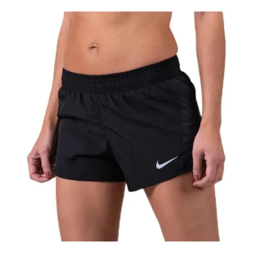 NIKE Women 10K Running Shorts Black Black Black Wolf Grey XSmall