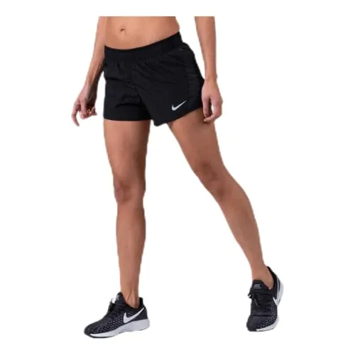 NIKE Women 10K Running Shorts Black Black Black Wolf Grey XSmall