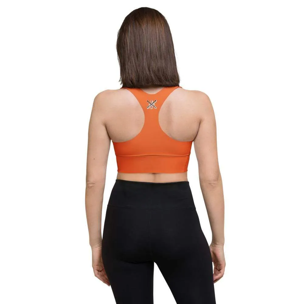 Orange Longline sports bra