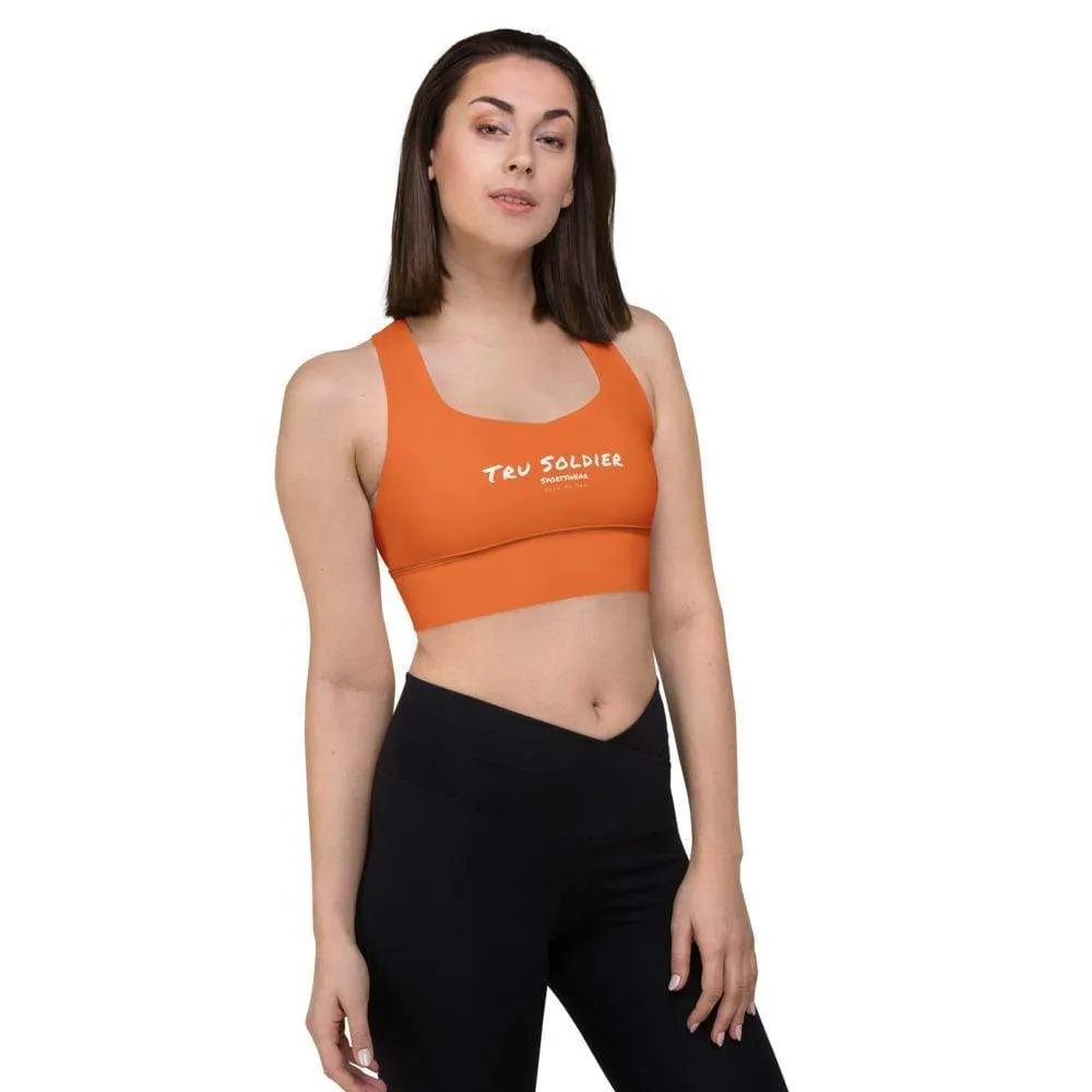 Orange Longline sports bra