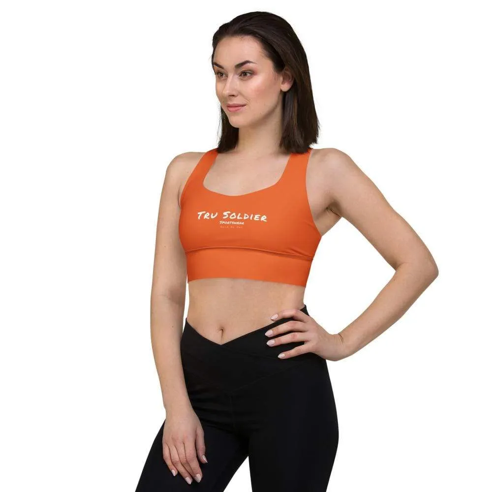 Orange Longline sports bra