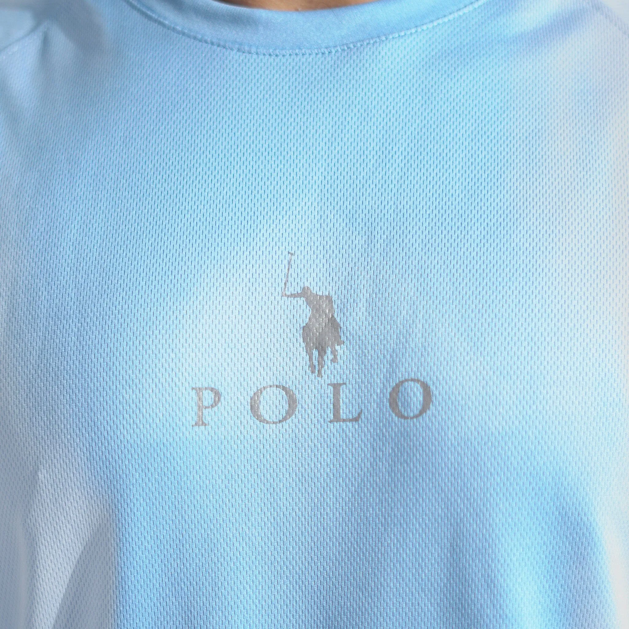 Polo Republica Men's Polo Pony & Back Stripes Activewear Tee Shirt