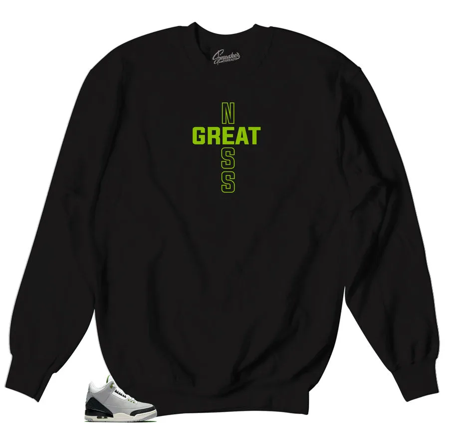 Retro 3 Chlorophyll Greatness Cross Sweater