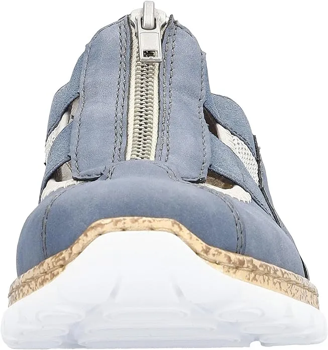 Rieker N4279-10 Blue/Combi Ladies Zip Up Shoe