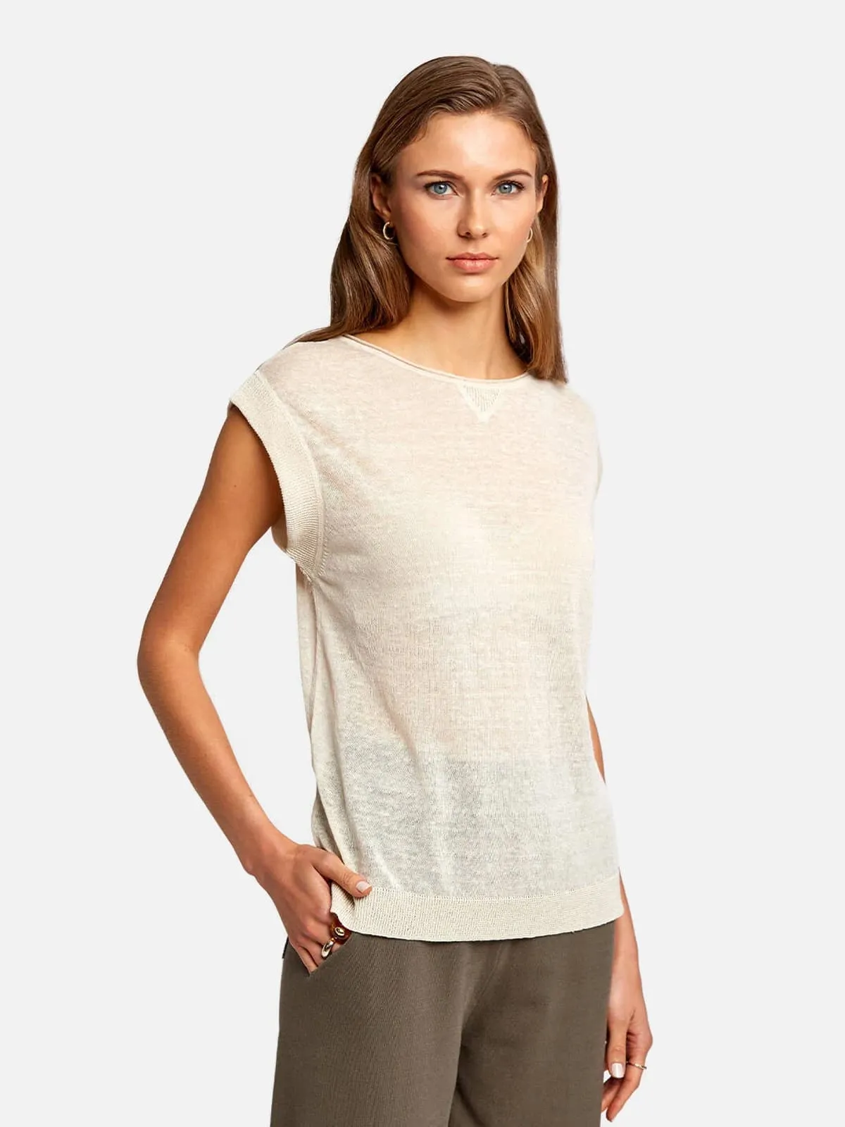 Short Sleeve Round Neck Sweater