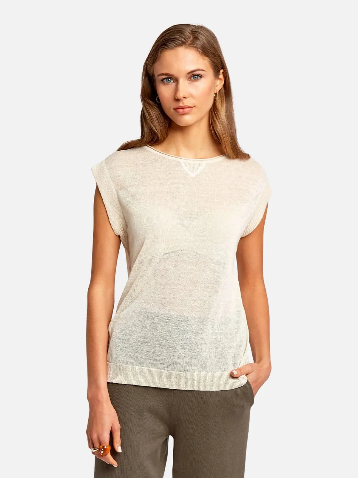 Short Sleeve Round Neck Sweater