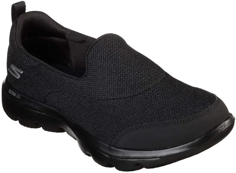 Skechers GO WALK EVOLUTION ULTRA-REACH, Women's Slip On, Black Black Textile White Trim Bkw