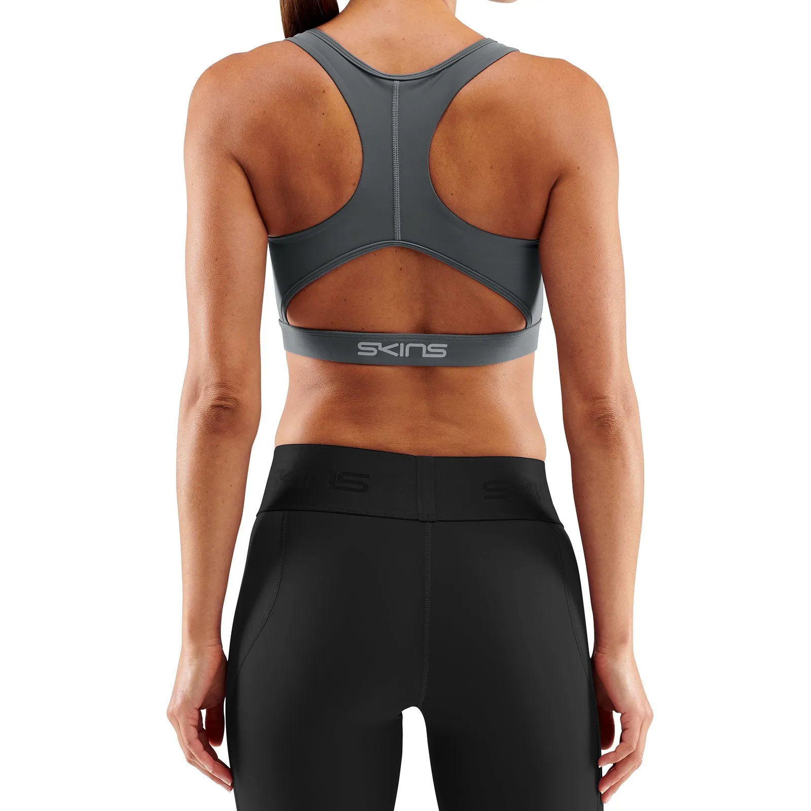 SKINS SERIES-3 WOMEN'S ACTIVE BRA CHARCOAL