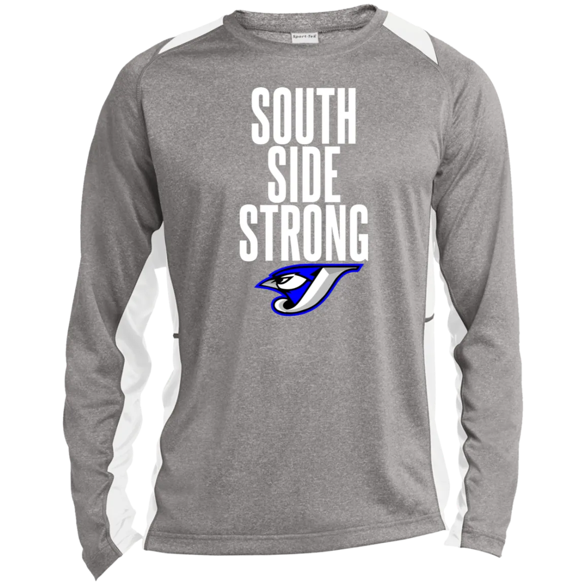 South Side Strong ST361LS Long Sleeve Heather Colorblock Performance Tee