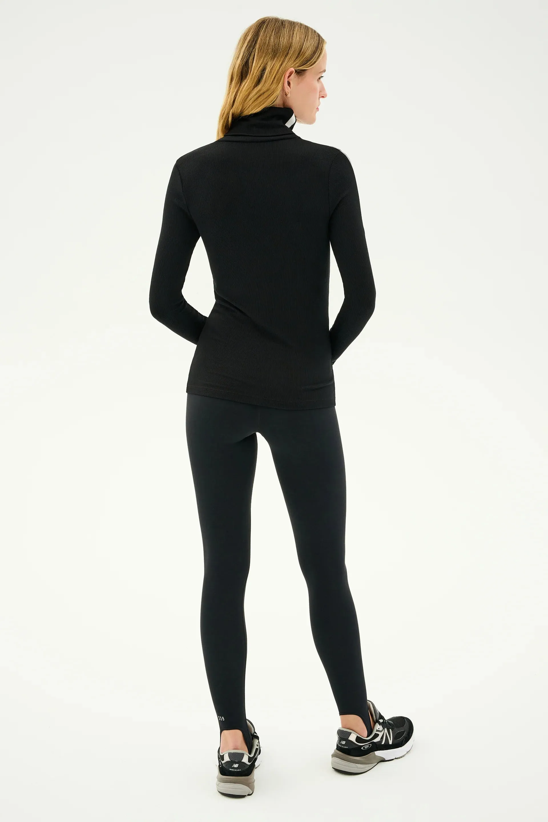 SPLITS59 | Jackson Rib Full Length Turtleneck - Black/White