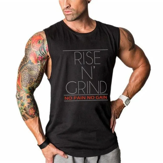 Stringer Tank Tops - Men's Sportswear Vest - Fitness Clothing Sleeveless Shirts (TM7)