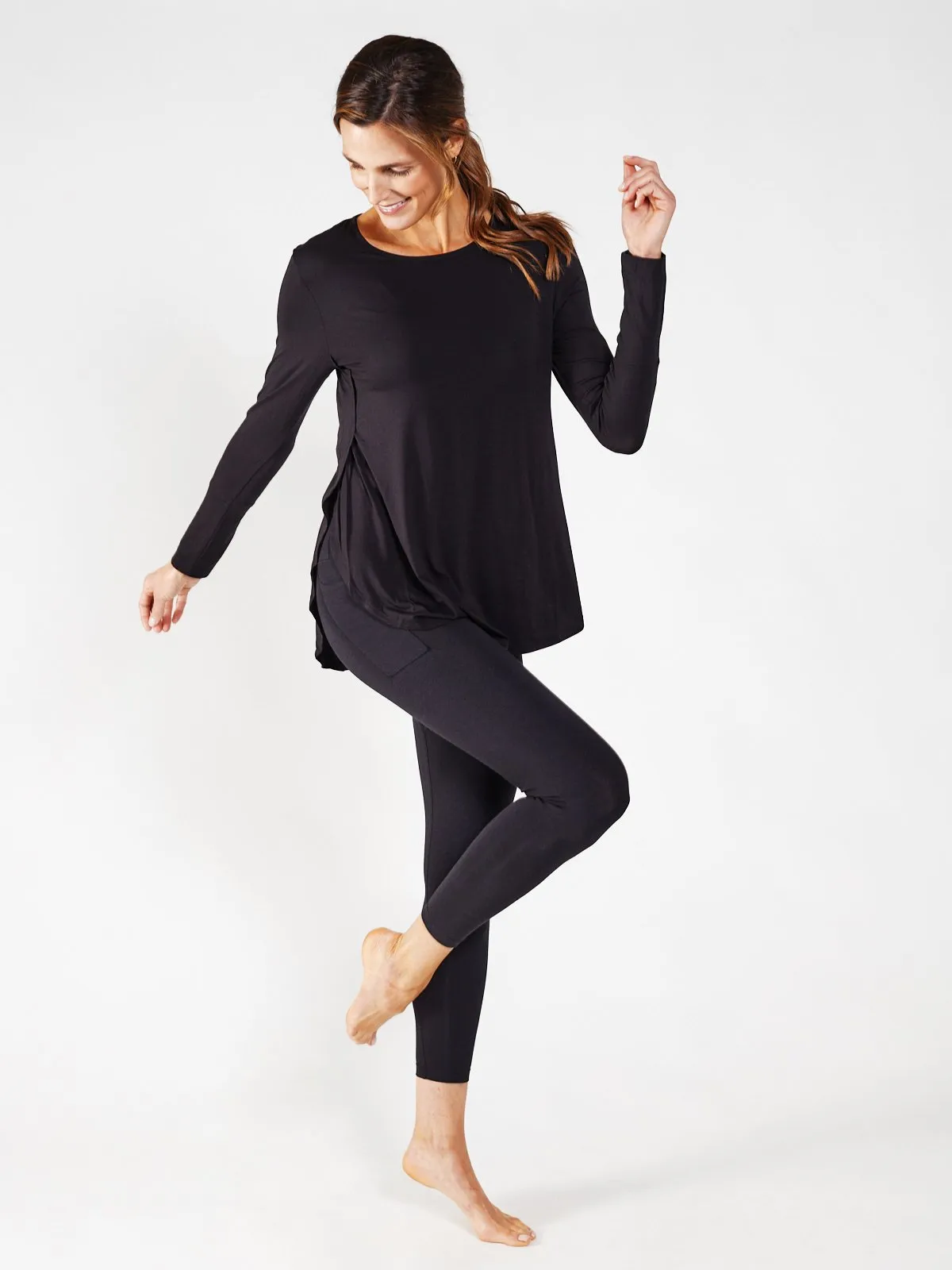 tasc Jenny Long Sleeve Top Black