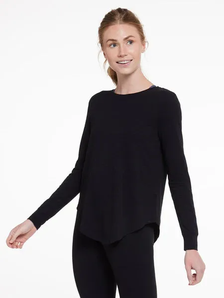 Tasc Longline Long Sleeve Top Black