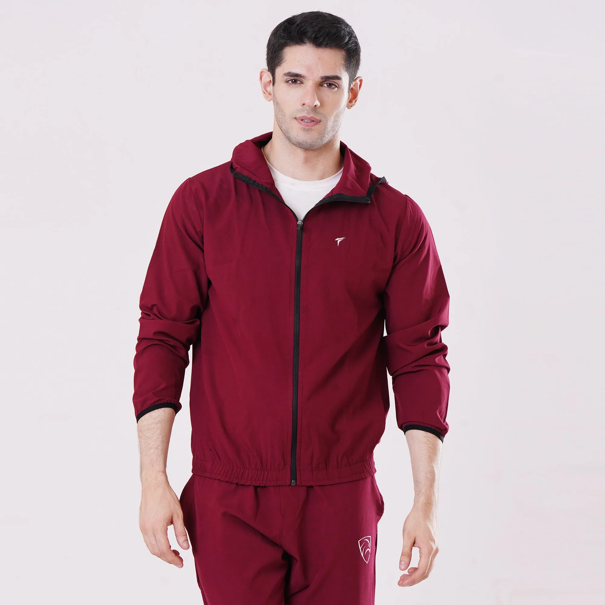 Tf-Essential Maroon Running Hoodie Jacket