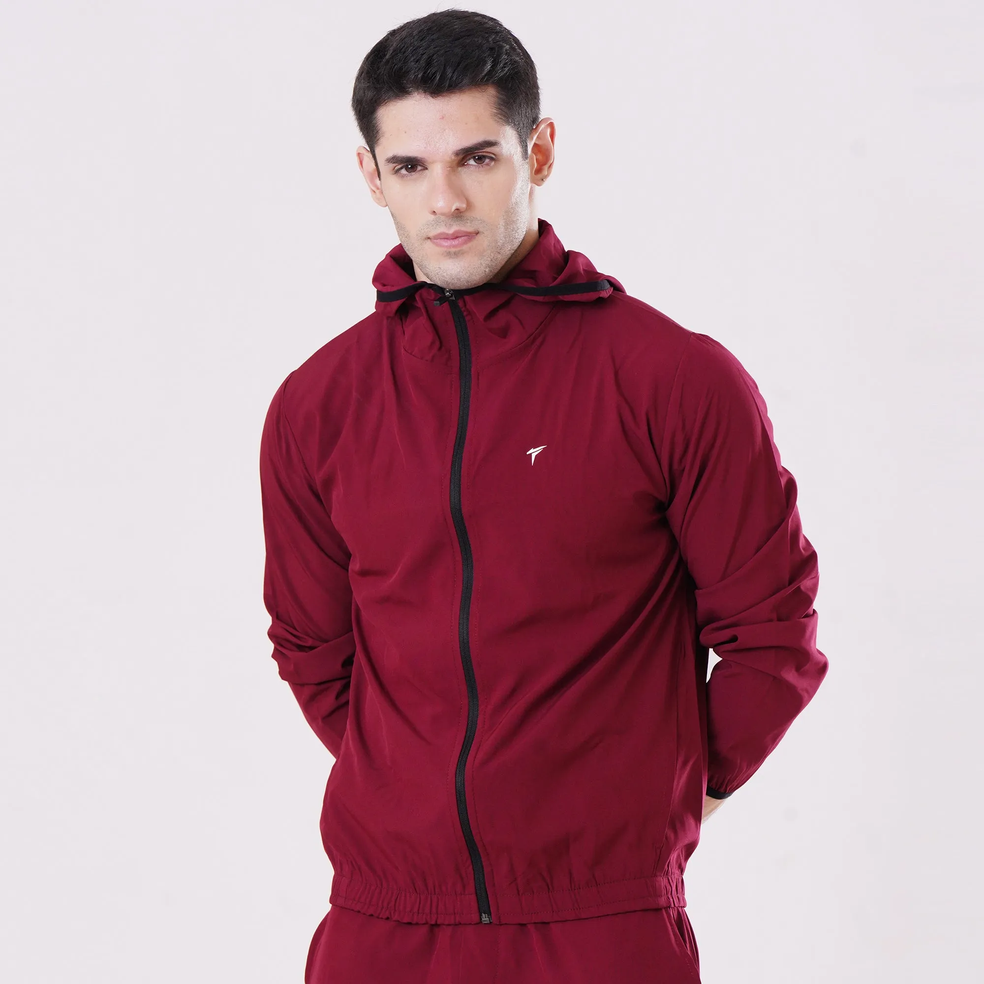 Tf-Essential Maroon Running Hoodie Jacket