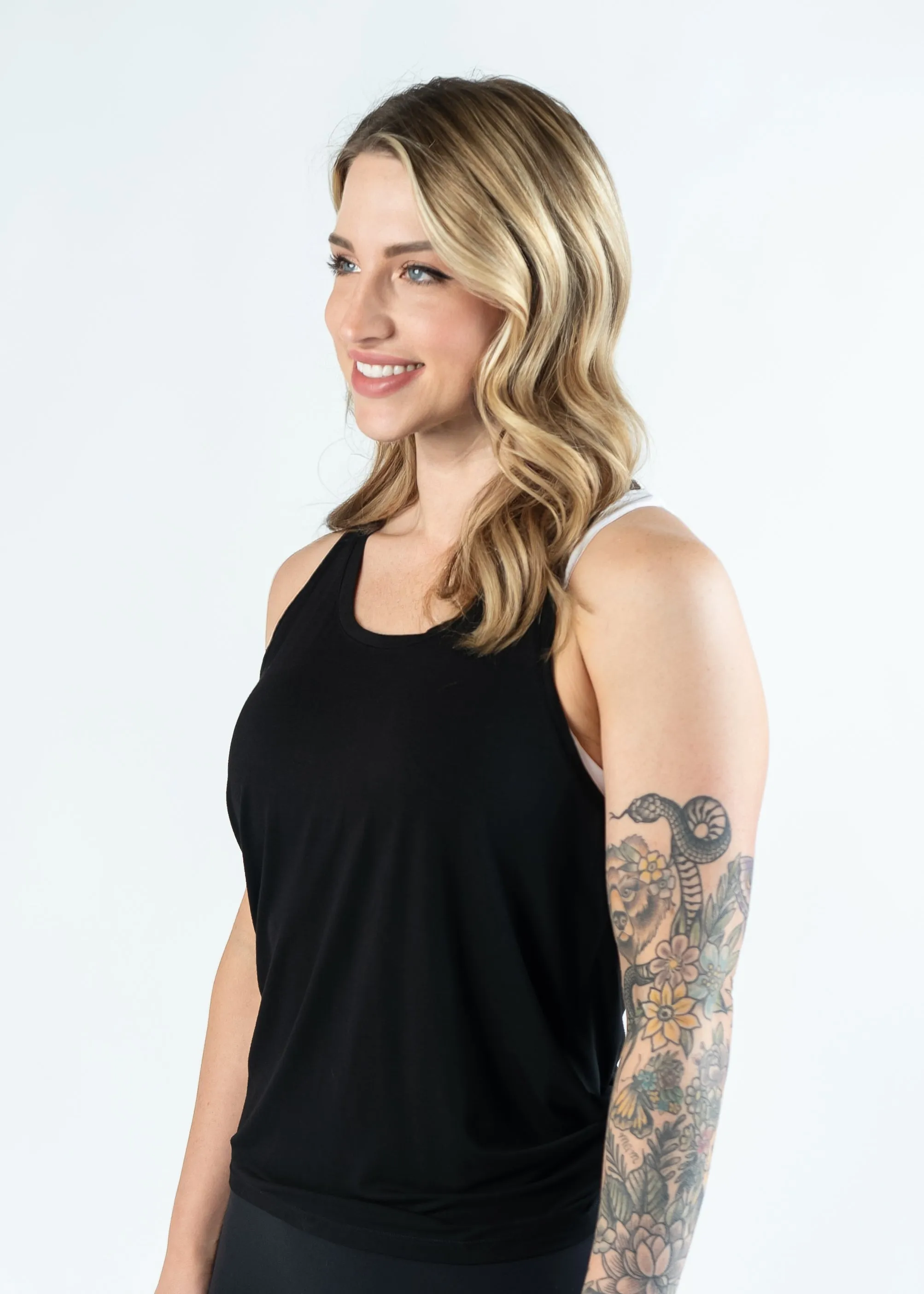 Tie Back Tank Top | Black